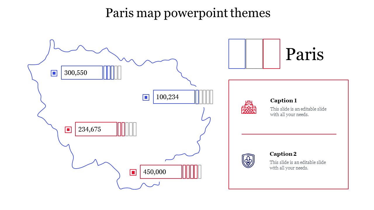 Paris map powerpoint themes  